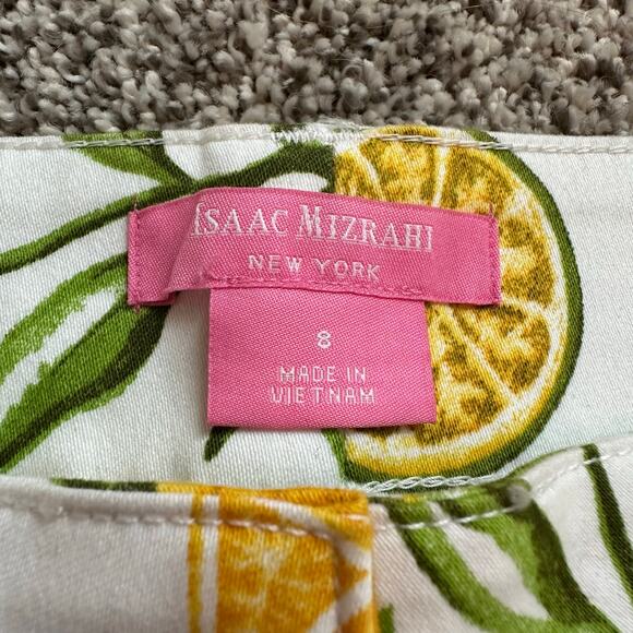 Isaac Mizrahi white lemon & lime print shorts size 8 NWOT - Picture 4 of 11